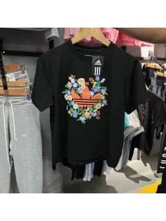 Franela adidas flores negra