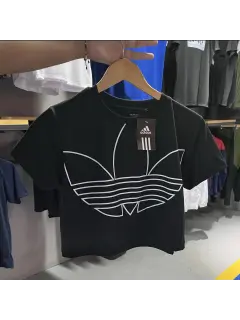 Franela adidas delineado negra dama